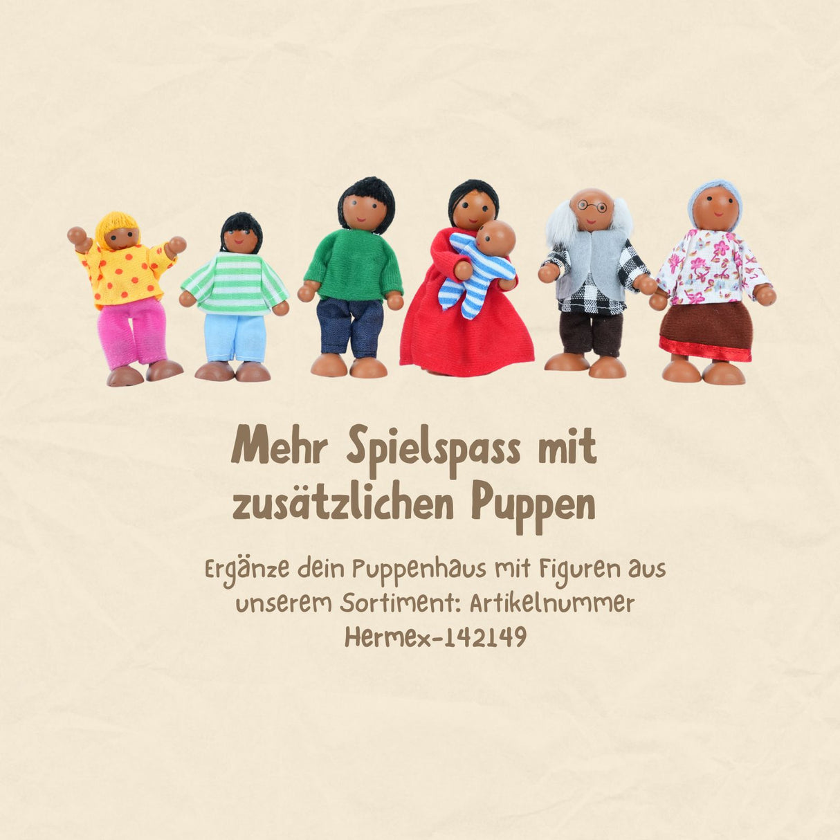 21-tlg. Holz-Puppenhaus mit Zubehör Spielhaus Kinderspielzeug Haus