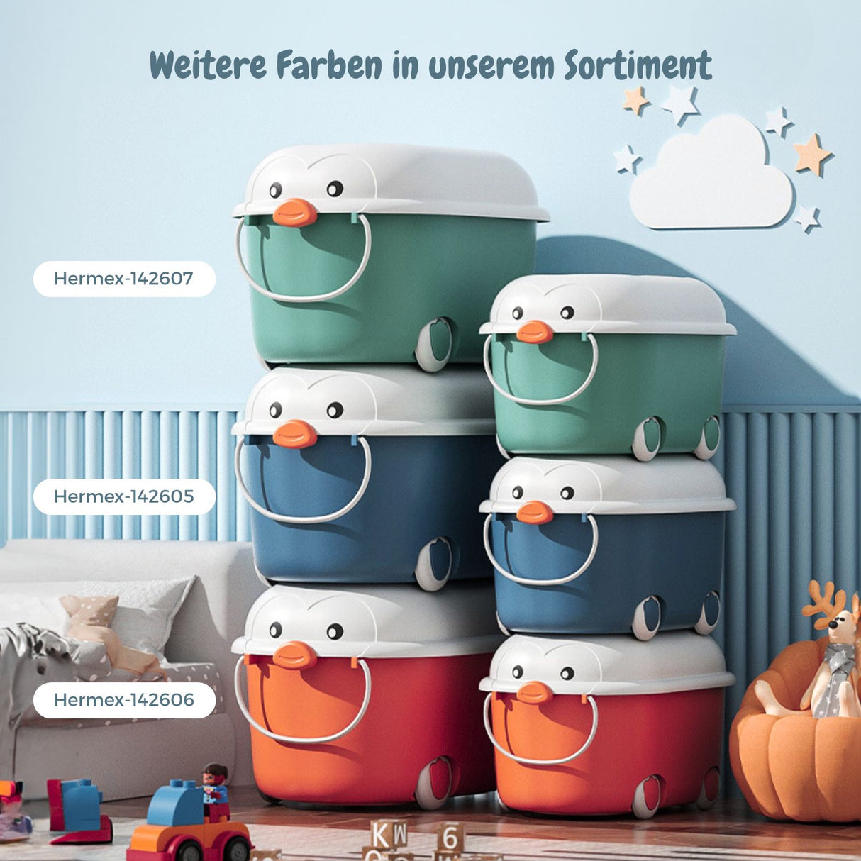 2er-Set Spielzeugkiste Spielzeug-Aufbewahrungsbox Organizer Truhe