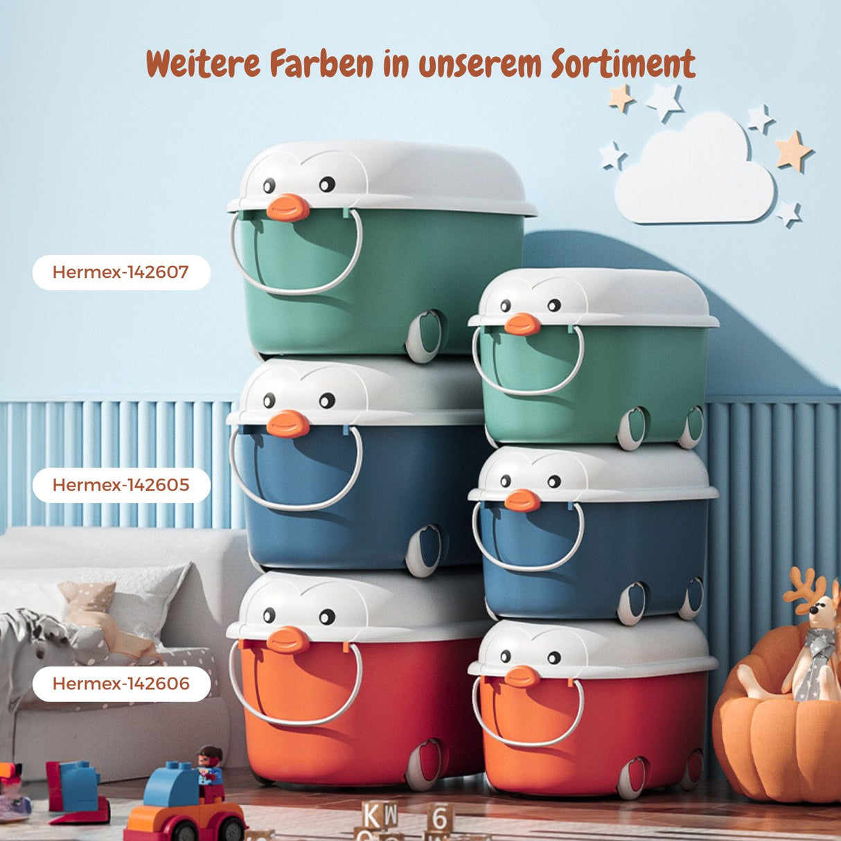4er-Set Spielzeugkiste Organizer Spielzeug-Aufbewahrungsbox Truhe