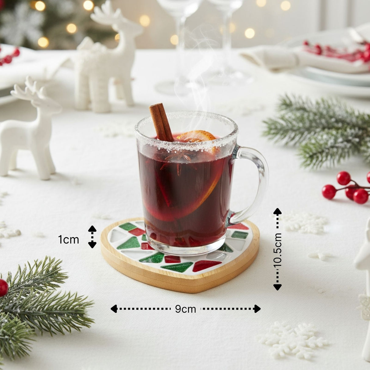 2er-Set DIY-Mosaik-Untersetzer Weihnachtsmann Rentier Bastelset