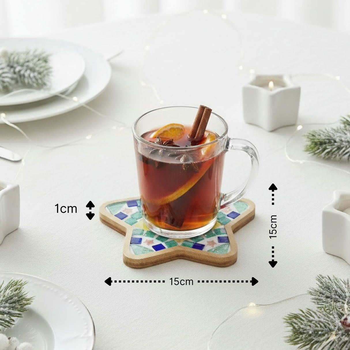 2er-Set DIY-Mosaik-Untersetzer Schneemann Rentier Bastelset