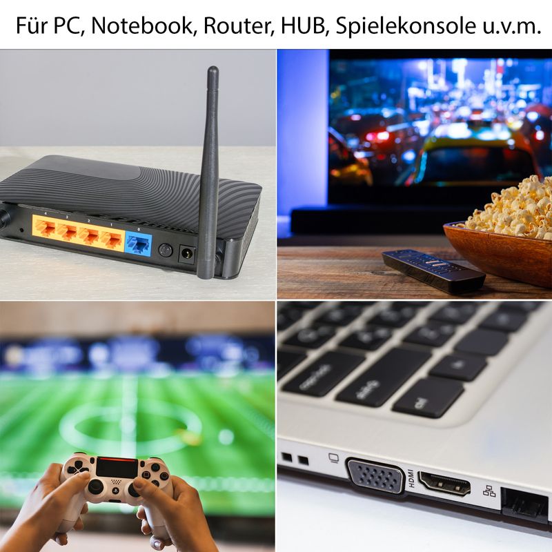 30m Netzwerkkabel Flachkabel Ethernet LAN Kabel RJ45 Cat. 7 UTP