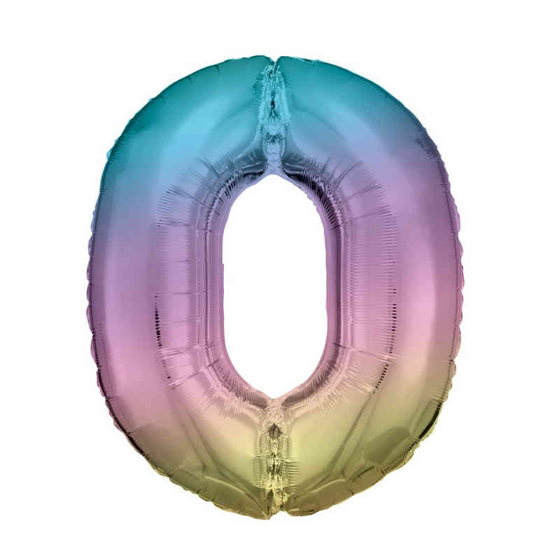 Folienballon Zahl 0 Bunt Zahlenballon 72cm