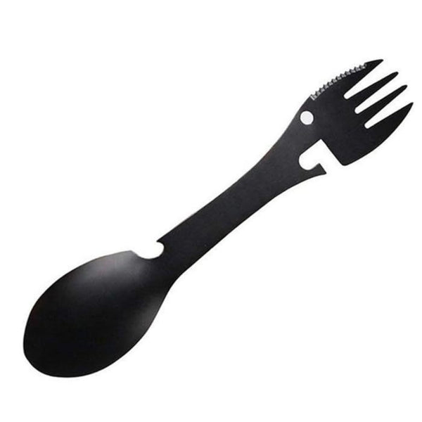 Multifunktionales 5in1 Outdoor-Besteck Löffel Gabel Messer Flaschenöffner Dosenöffner