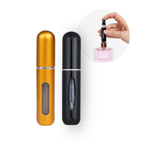 2er-Set Mini-Parfümzerstäuber 5ml Parfum Vaporisateur Goldig Schwarz