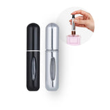 2er-Set Mini-Parfümzerstäuber 5ml Parfum Vaporisateur Silbrig Schwarz