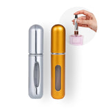 2er-Set Mini-Parfümzerstäuber 5ml Parfum Vaporisateur Matt-Goldig Silbrig