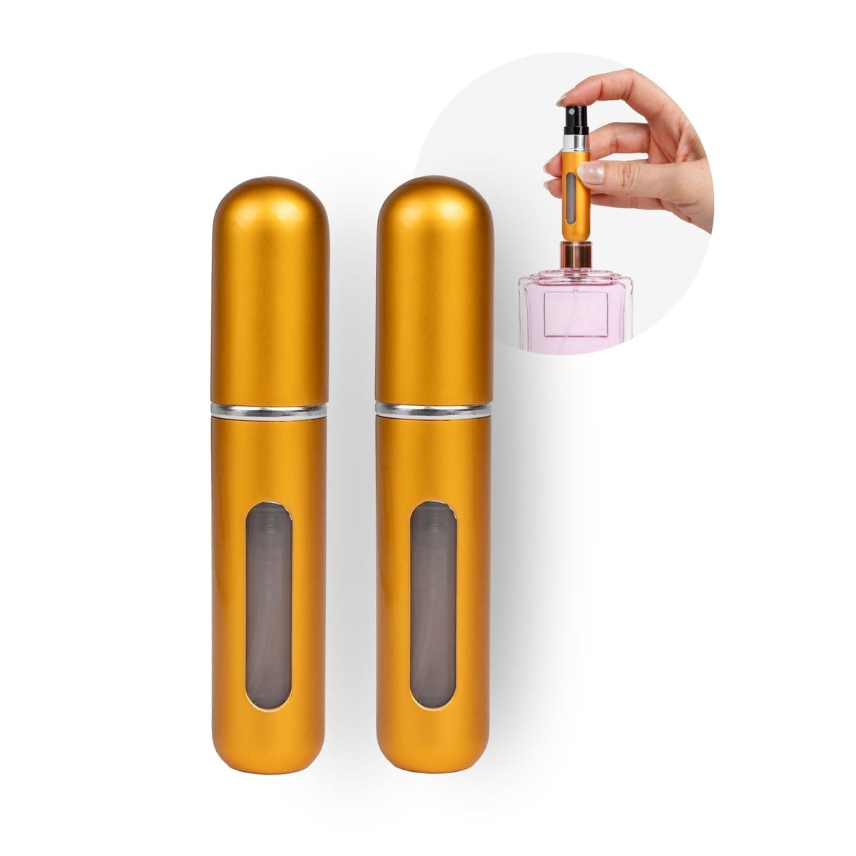 2er-Set Mini-Parfümzerstäuber 5ml Parfum Vaporisateur Goldig –