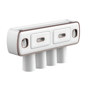Multifunktionaler Zahnbürstenhalter mit Schublade Zahnpastaspender Set