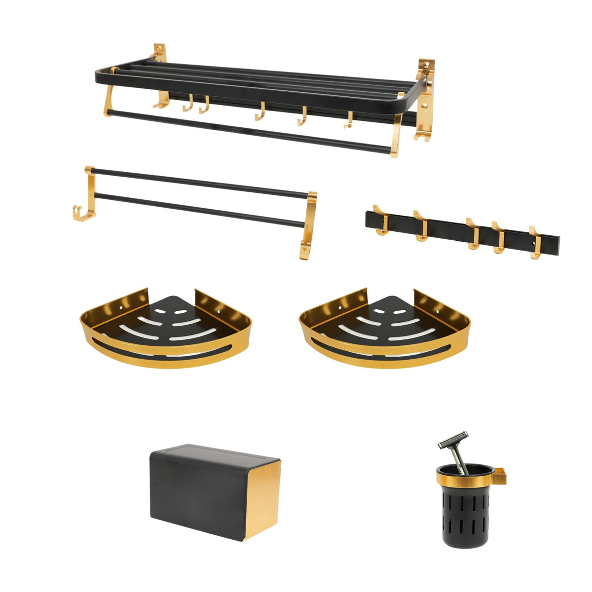 Badezimmer Zubehör Set 6-teilig Handtuchhalter Badzubehör Hardware –