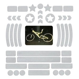 42-tlg. Set Reflektierende Sticker Veloaufkleber Leuchtaufkleber Reflektor-Sticker