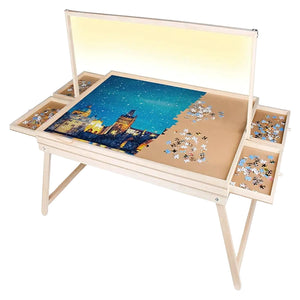 Puzzletisch für 500 Teile mit LED-Leiste und Auszügen Puzzlebrett
