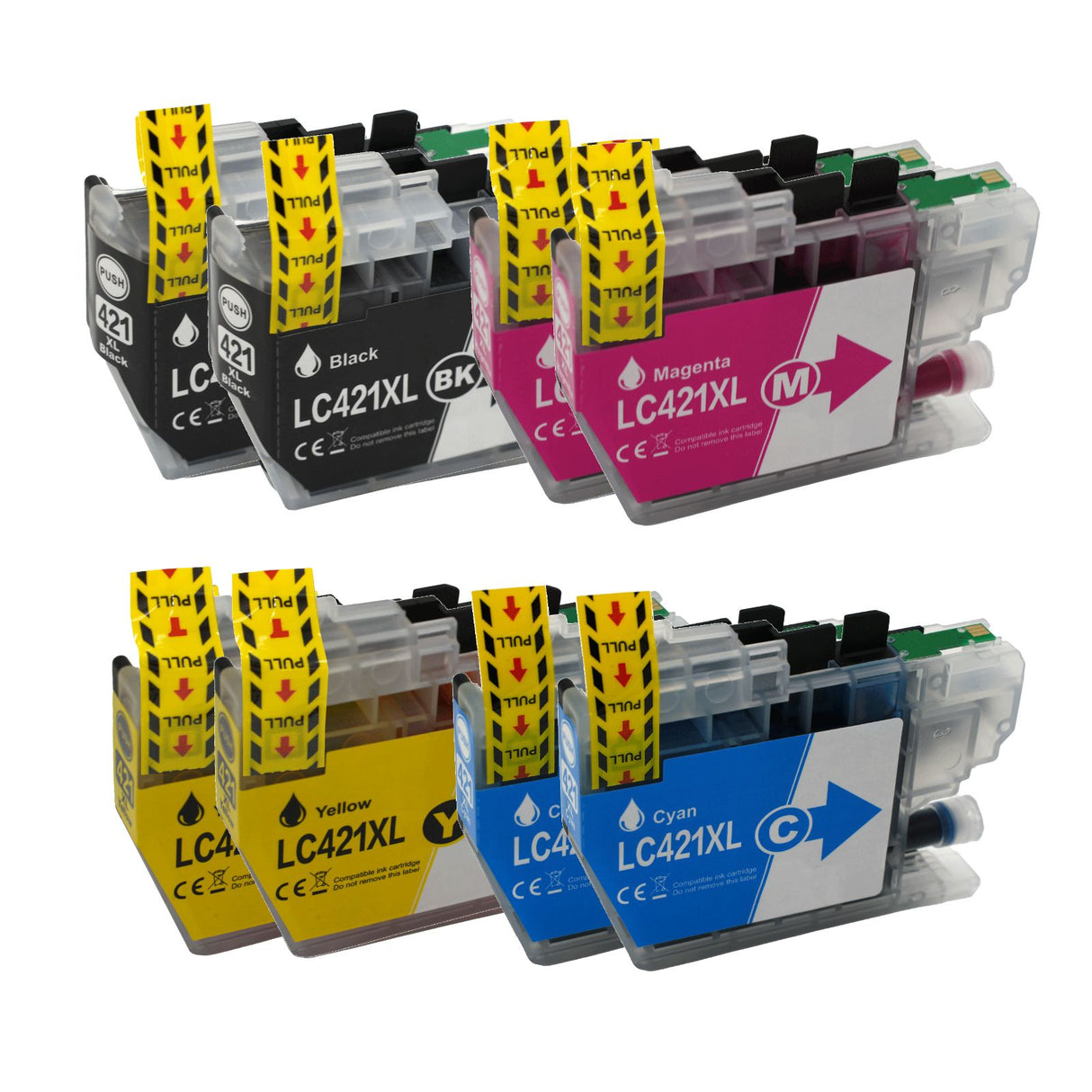 Alternative Tintenpatrone zu Brother LC-421 XL - Black Cyan Yellow Magenta - 8er Set