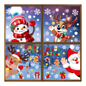 Fensterbilder für Kinder Weihnachtssticker Weihnachtsaufkleber Merry Christmas Happy New Year