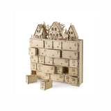 Holz-Adventskalender Weihnachtskalender 24 Schubladen mit LED