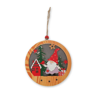 LED-Holzdeko Weihnachtsdekoration Weihnachtsbaum-Anhänger Weihnachtsschmuck
