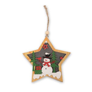 LED-Weihnachtsbaum-Anhänger Weihnachtsschmuck Holzdeko Weihnachtsdekoration