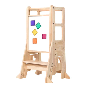Kinder Holz-Lernturm mit Hocker und Zeichenbrett