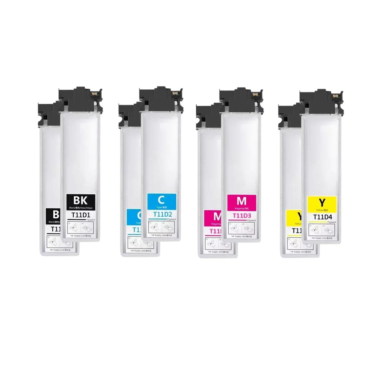 Kompatible Tintenpatrone XL für Epson WorkForce Pro WF-C5890DW BAM - Black Cyan Yellow Magenta - 8er Set