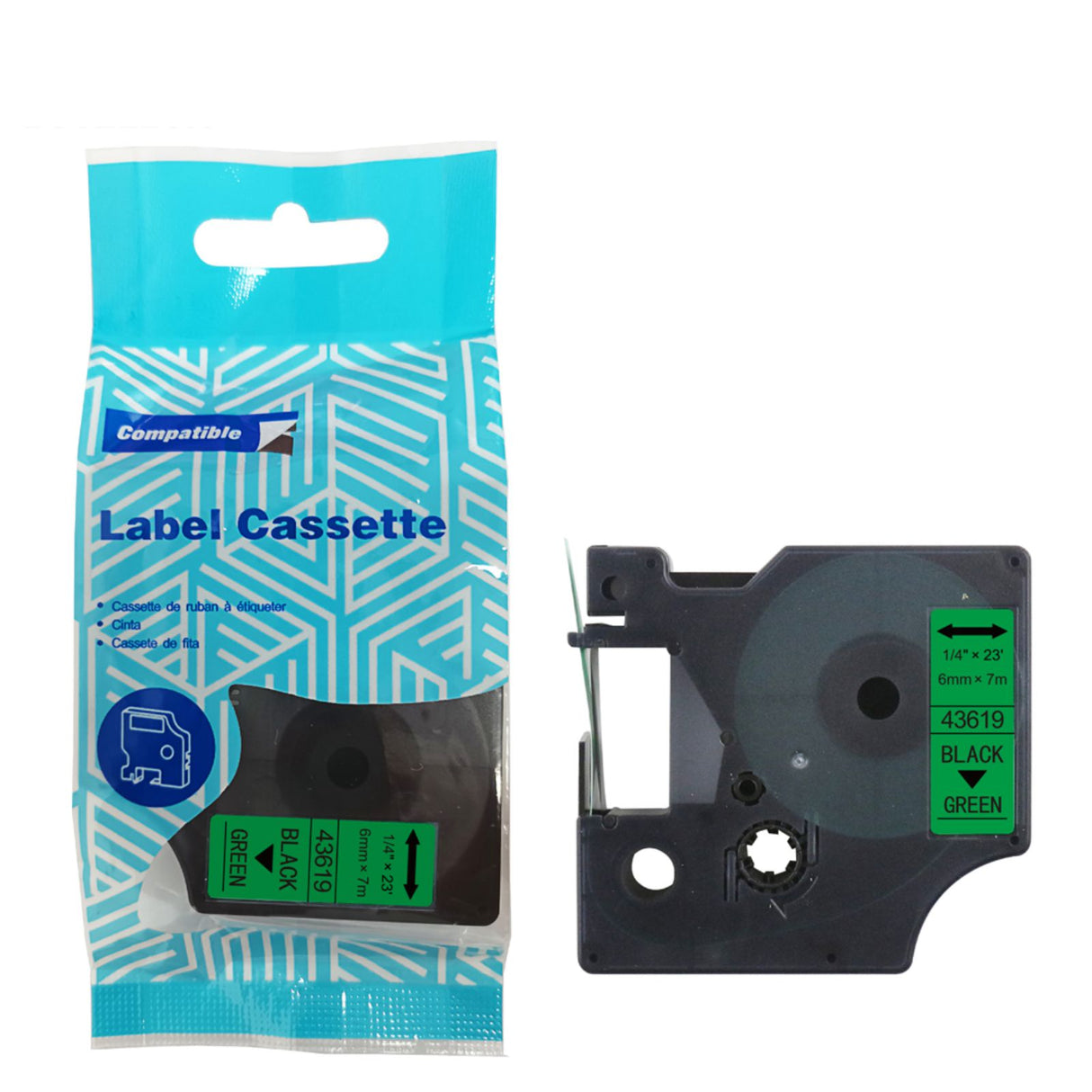 Alternatives Etikettenband zu Dymo D1 43619 Beschriftungsband