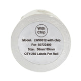 Alternative Etikettenrolle zu Dymo 99012 mit Chip / S0722400 mit Chip