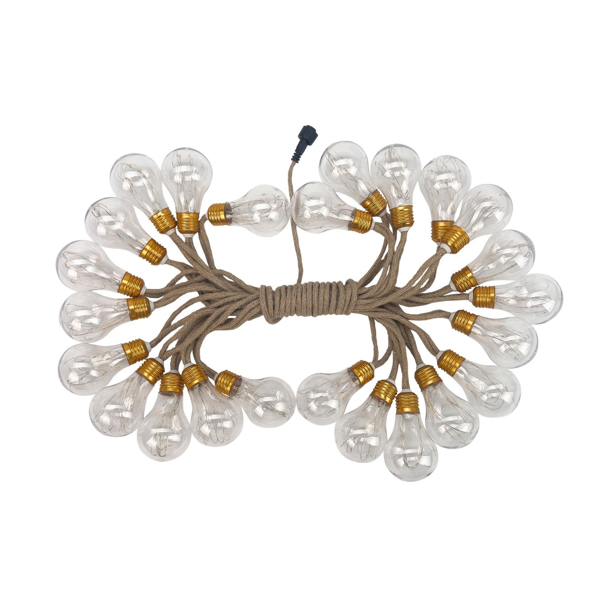 LED-Hanfseil-Lichterkette Lampe Gartenbeleuchtung Solar-Leuchtkette