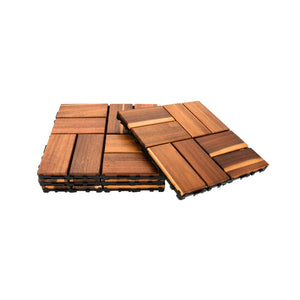 4er-Set Akazienholz-Fliesen Holzfliesen Klickfliesen Bodenplatten