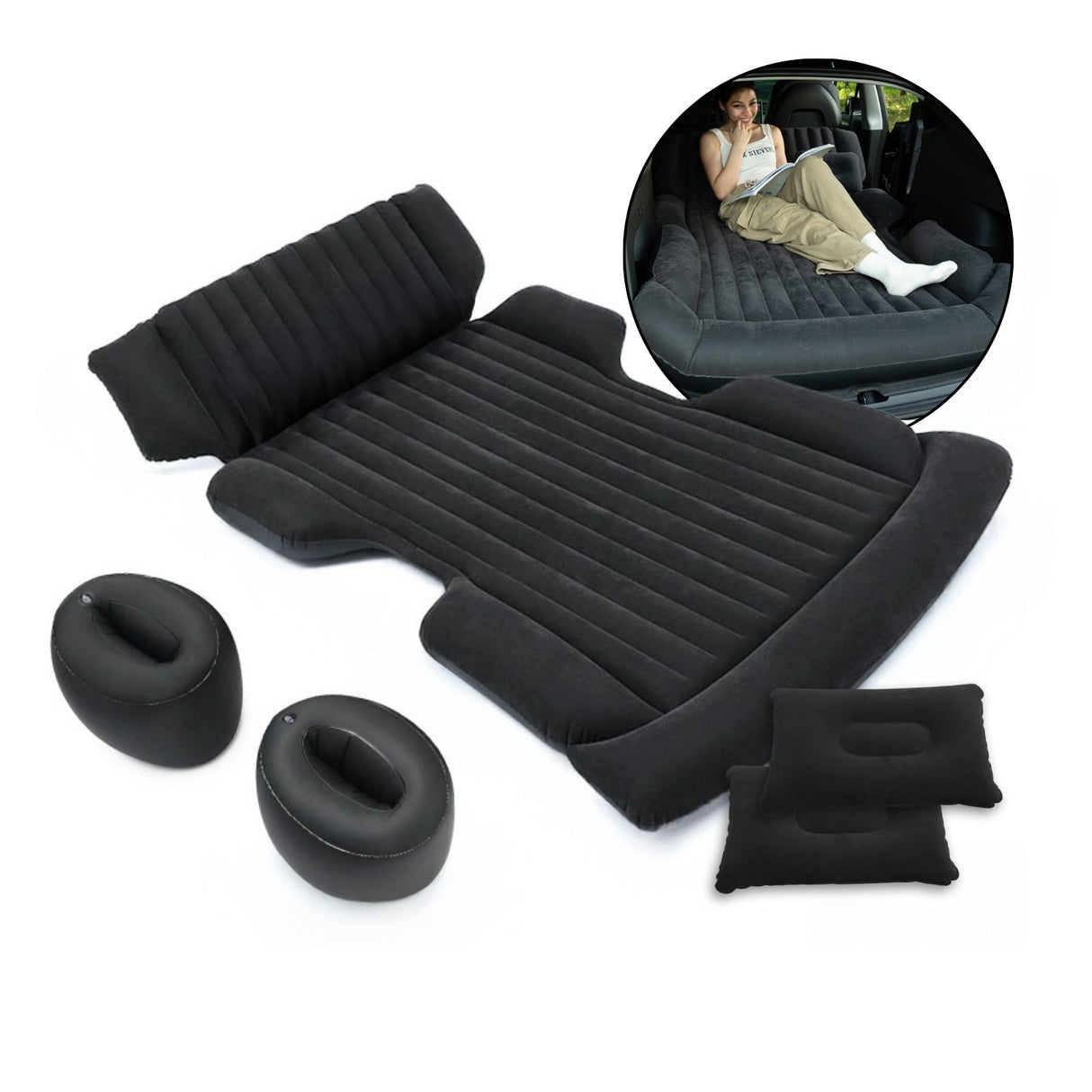 Luftbett Set für Autorücksitz Aufblasbares Auto-Bett Auto-Luftmatratze