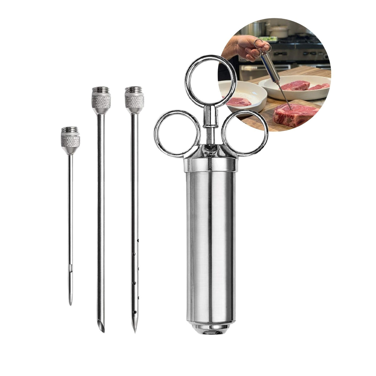 Marinaden-Injektor-Set Fleischinjektor Marinadenspritze Bratenspritze