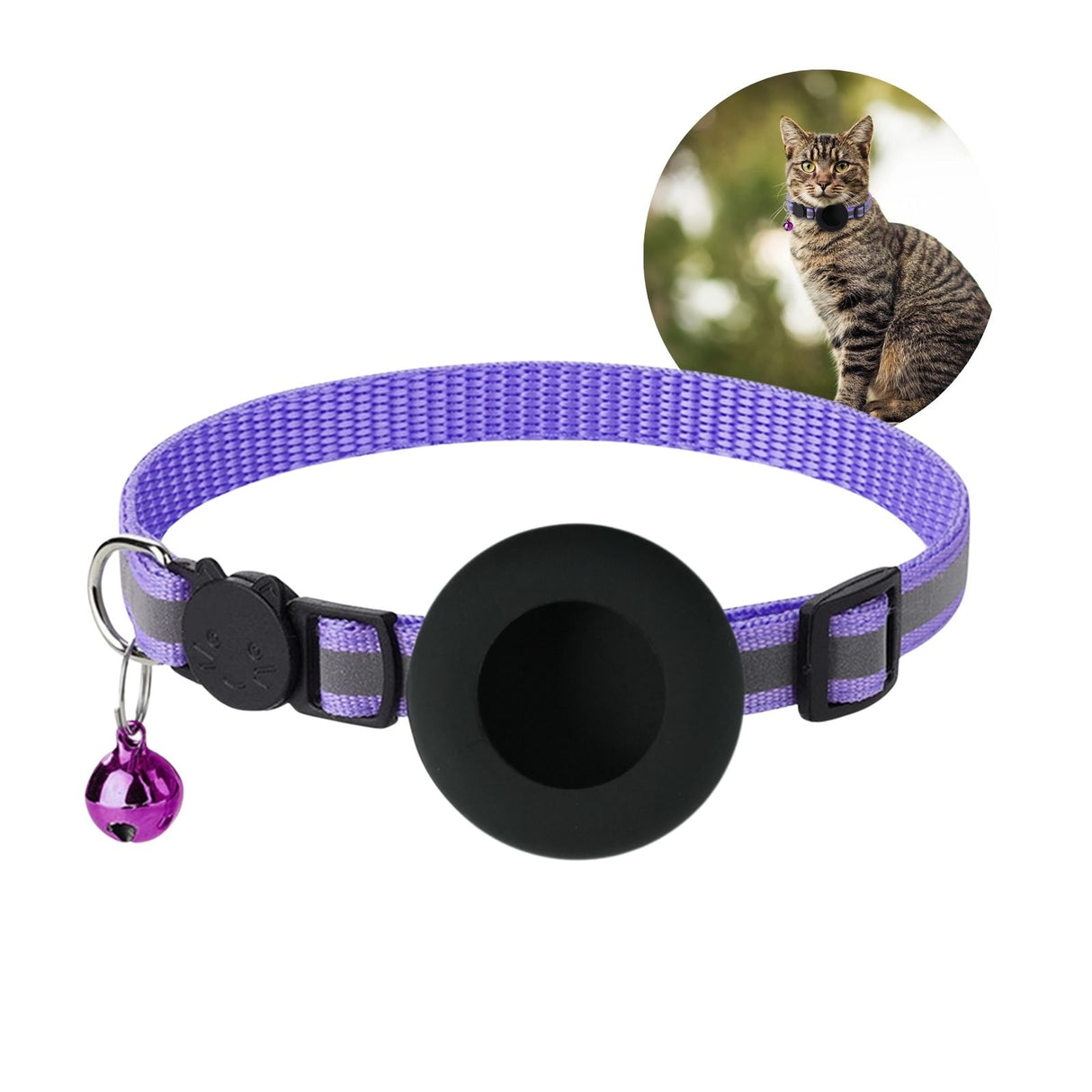 Halsband Katzenhalsband mit Airtag-Halterung Hundehalsband