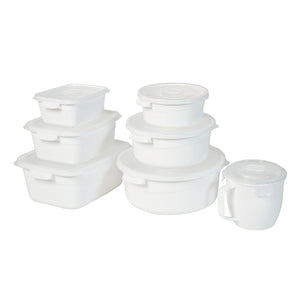 7er-Set Vorratsdosen Mikrowellendosen mit Mikrowellen-Tasse Becher