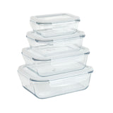 4er-Set Glas-Vorratsbehälter Frischhaltedosen Vorratsdosen Behälter