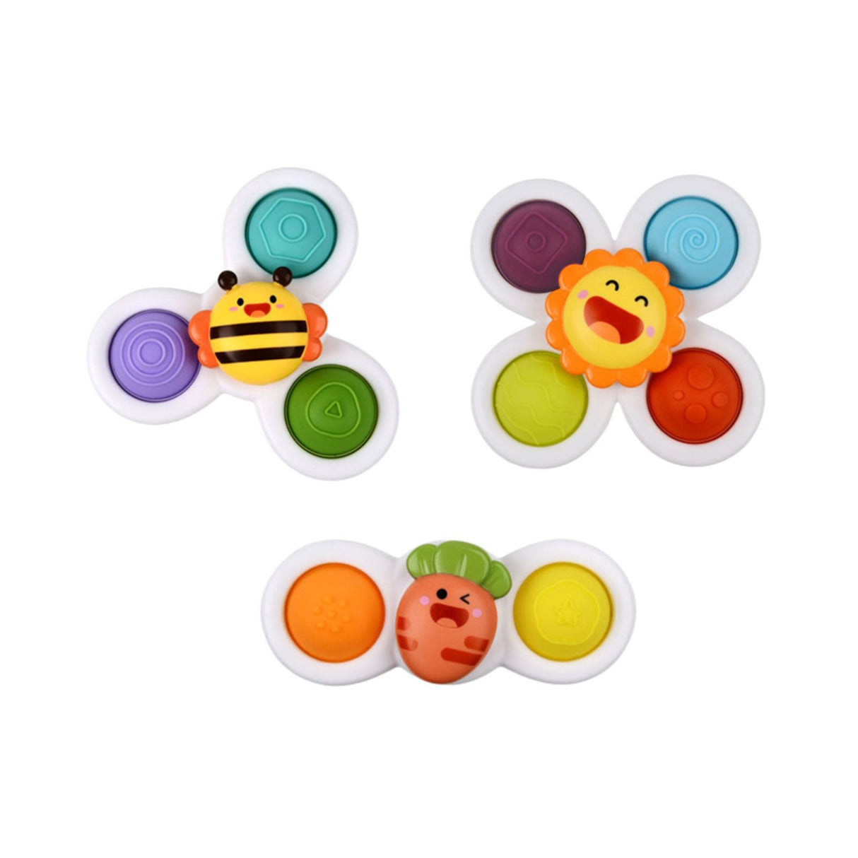 3er-Set Saugnapf-Kreisel Badespielzeug Fidget Spinner Babyspielzeug