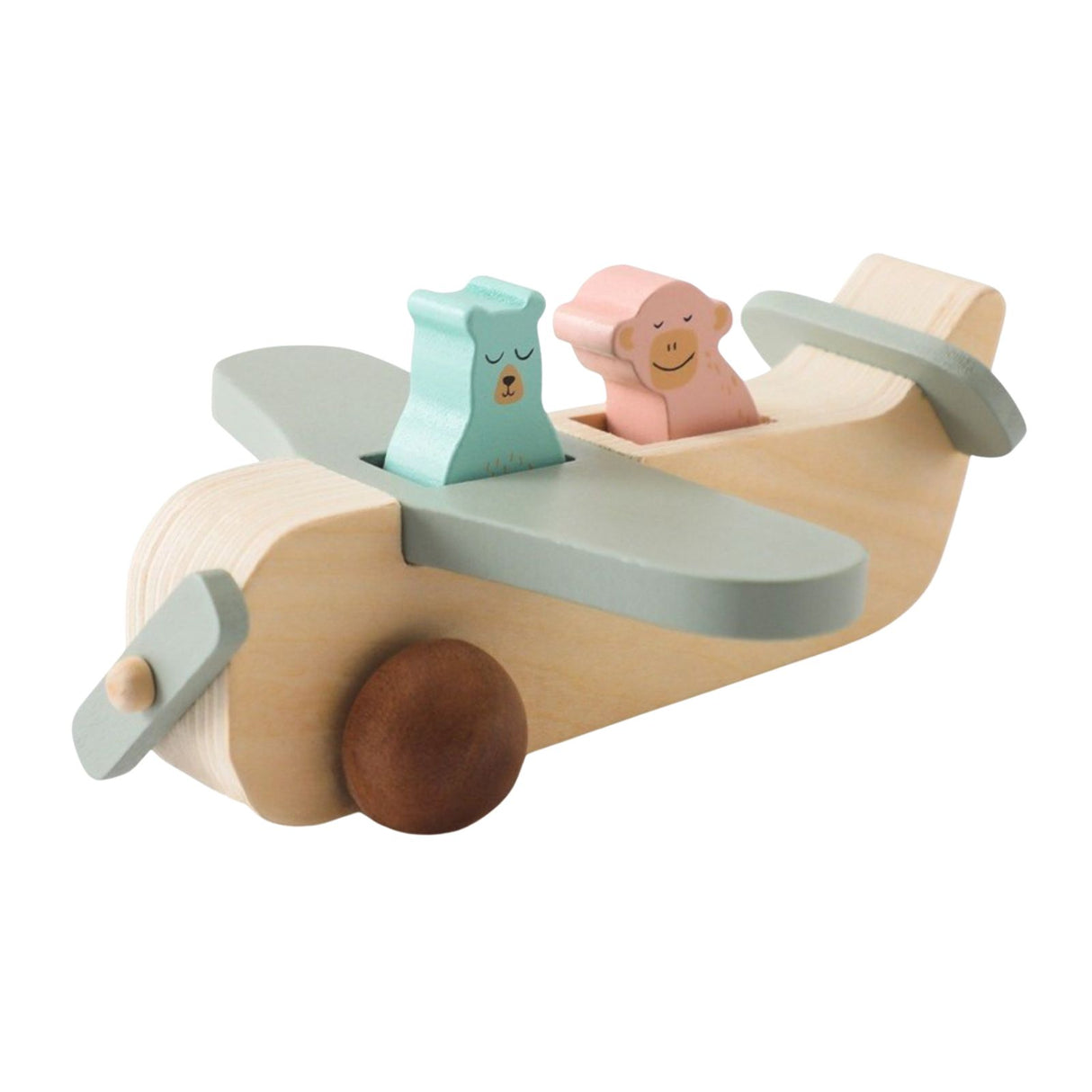 Holz-Doppeldecker Kinderspielzeug Flugzeug Luftfahrzeug Spielzeug