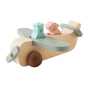 Holz-Doppeldecker Kinderspielzeug Flugzeug Luftfahrzeug Spielzeug