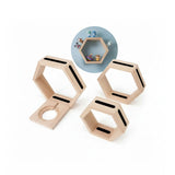 3-tlg. Hexagon Holzregal für Toniebox und Toniefiguren Waben-Wandregal