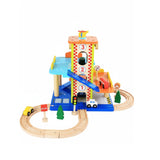 Holz-Parkhaus für Kinder mit Zubehör Spielgarage Parkgarage Spielzeug