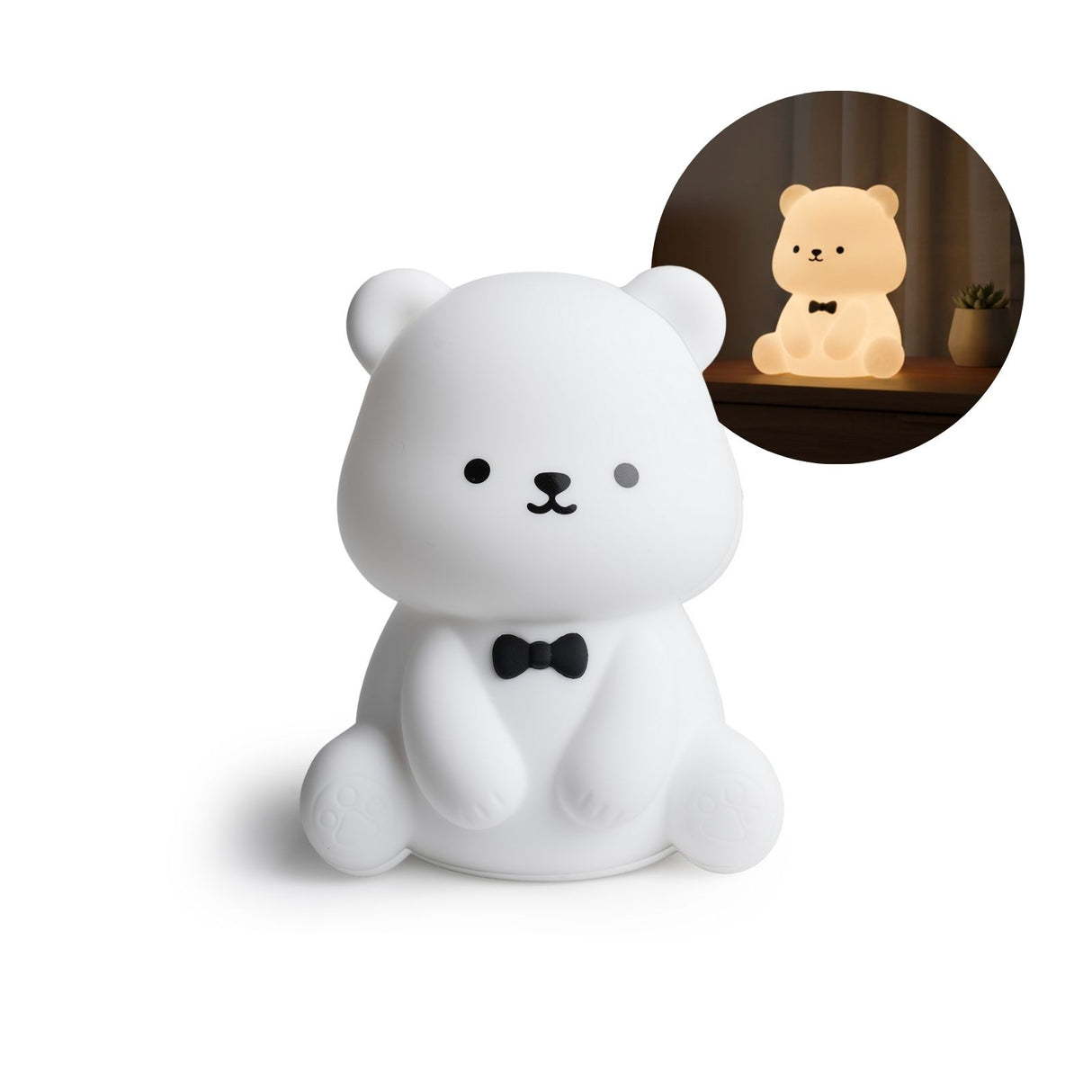 LED-Teddybär-Nachtlicht Kinder-Nachttischlampe Tierlicht Tischleuchte