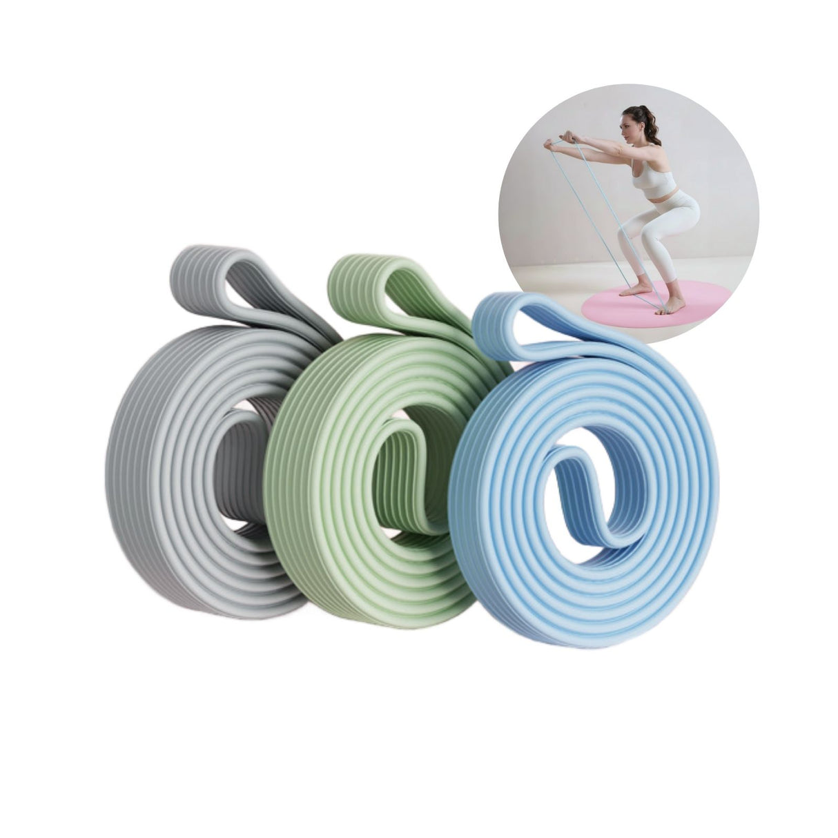 3-tlg. Set Fitnessband Powerband Resistance Band Sportband Übungsband