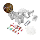 LED Weihnachtslichterkette 3m Sternen-Lichtervorhang mit Schneeflocken
