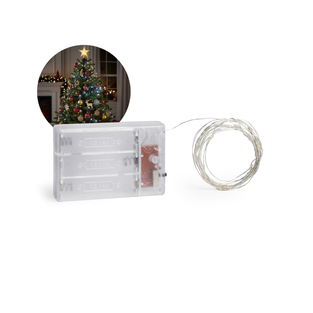 LED Kupferdraht-Lichterkette 2m Deko-Lichter Weihnachtslichterkette