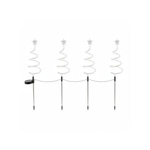 4er-Set LED Solar-Spiralbaum Solarleuchte Lichterkette Weihnachtsdeko