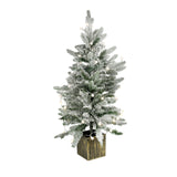 Weihnachtsbaum 90cm mit Schnee und LED Kunsttanne Tisch-Christbaum