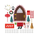 22-tlg. Wichteltür-Set Weihnachtsdeko Miniaturwelt Elfentür-Zubehör