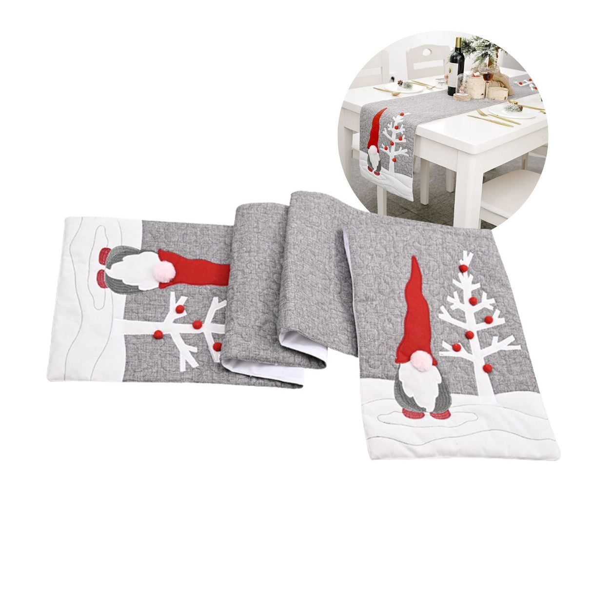 Tischläufer Wichtel Tischband Weihnachtsdeko Tischdecke Tischdeko