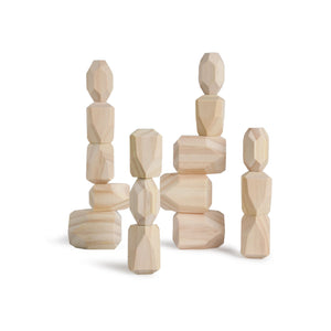 16-tlg. Set Stapelsteine Holz-Balanciersteine Bausteine zum Stapeln
