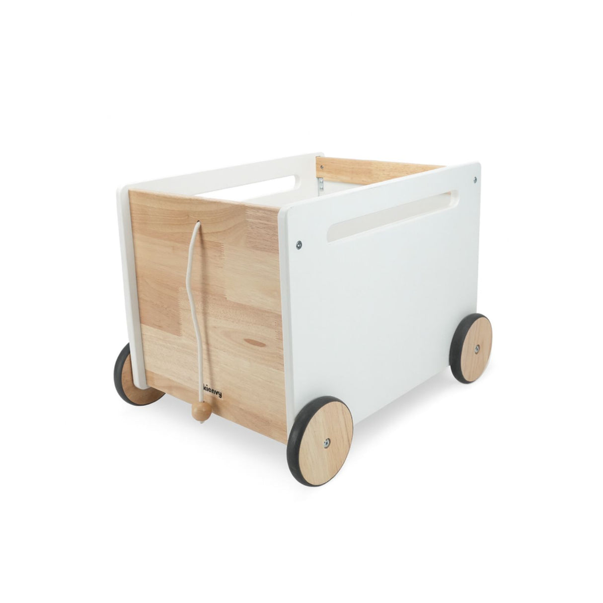 Spielzeugkiste auf Rollen Spielzeugwagen Bücherkiste Holz-Rollbox