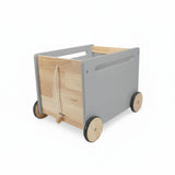 Spielzeugkiste auf Rollen Bücherkiste Spielzeugwagen Holz-Rollbox
