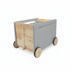 Spielzeugkiste auf Rollen Bücherkiste Spielzeugwagen Holz-Rollbox