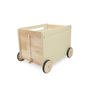 Spielzeugkiste auf Rollen Holz-Rollbox Spielzeugwagen Bücherkiste